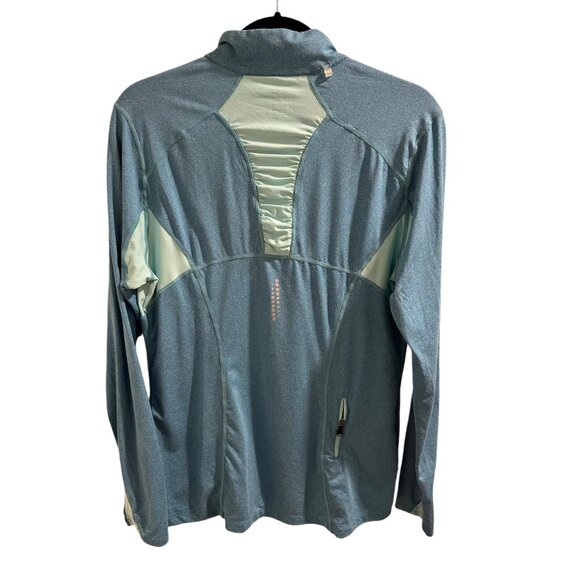 ๐ 2/$20 Road Runner Two Tones Turquoise Athletic Pullover with Thumb Holes sz L - Picture 5 of 10
